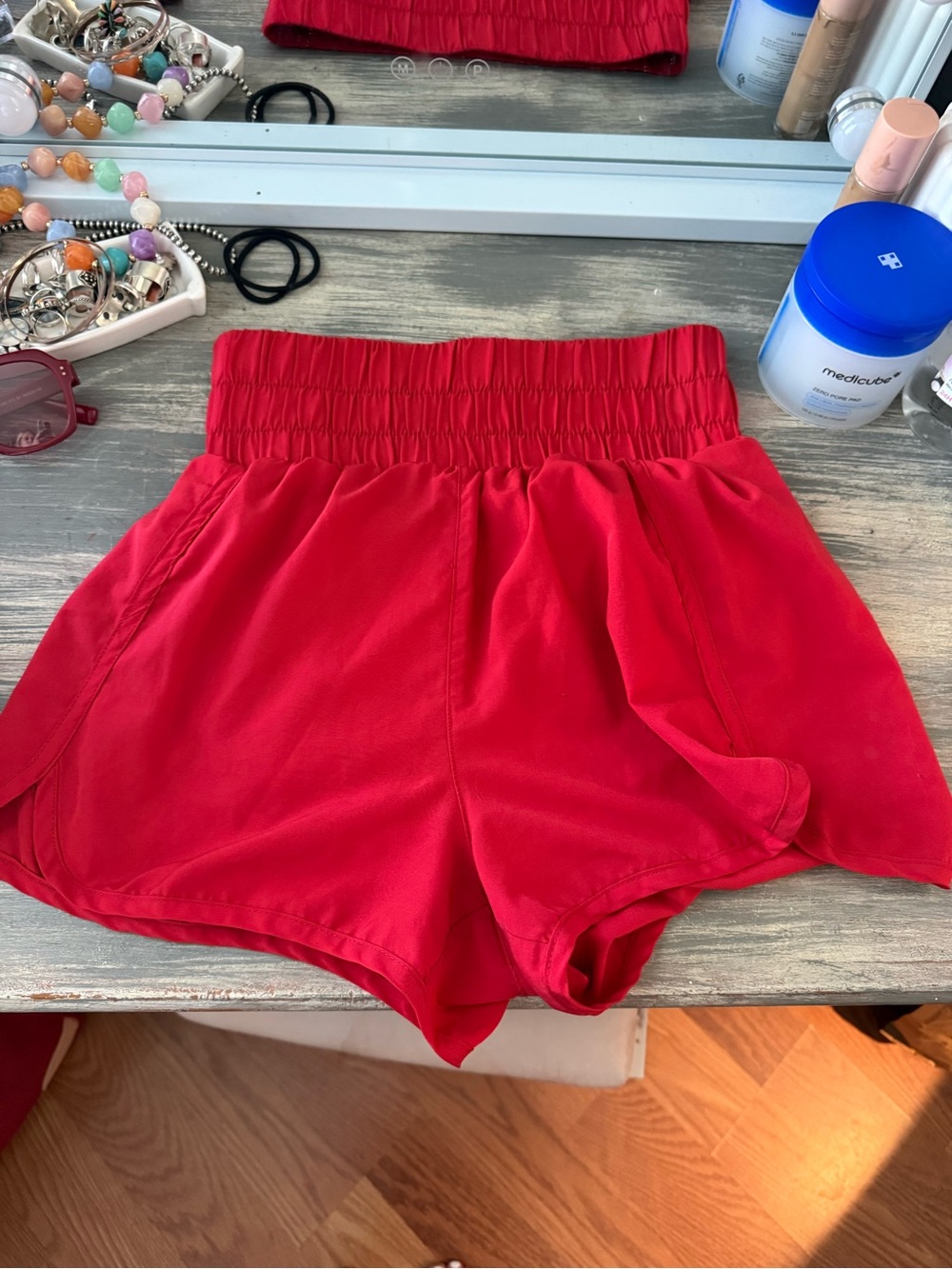 SET Active Red High-Waist Athletic Shorts